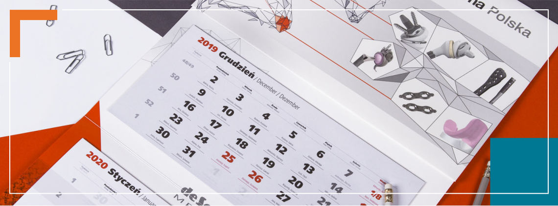 trójdzielny kalendarz produktowy