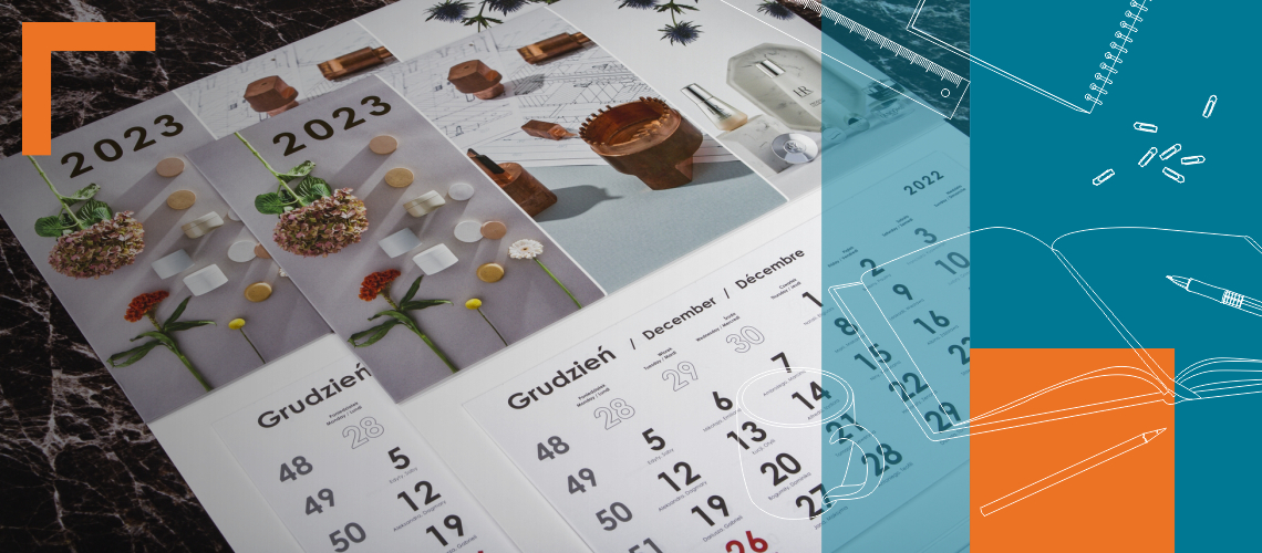 Kalendarz trójdzielny z płaską główką, prosty design, wielkie możliwości