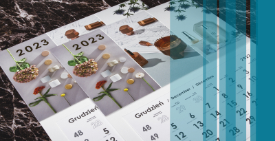 Kalendarz trójdzielny z płaską główką, prosty design, wielkie możliwości